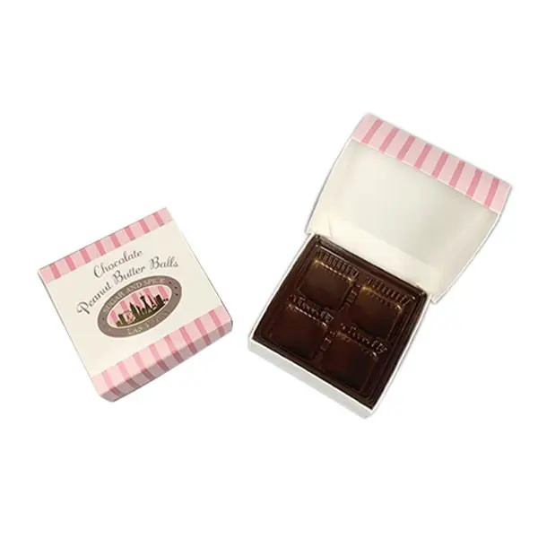 Custom chocolate paper box with plastic tray insert for chocolate balls