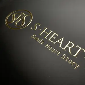 Emboss and hot stamping effect on custom chocolate packaging with metallic logo finish